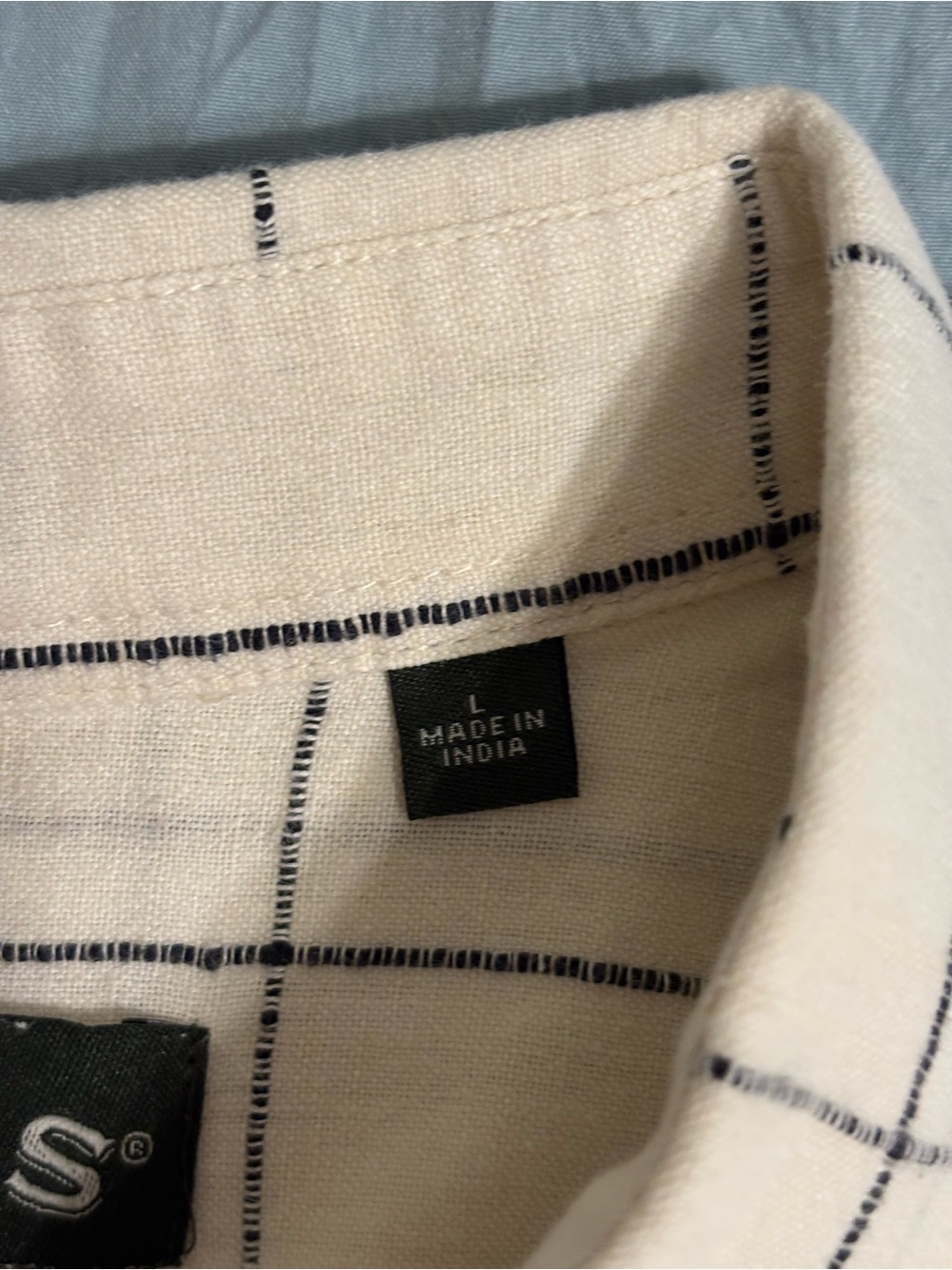 Orvis Linen Cotton Windowpane Short Sleeve Button Shirt L - Picture 3 of 6